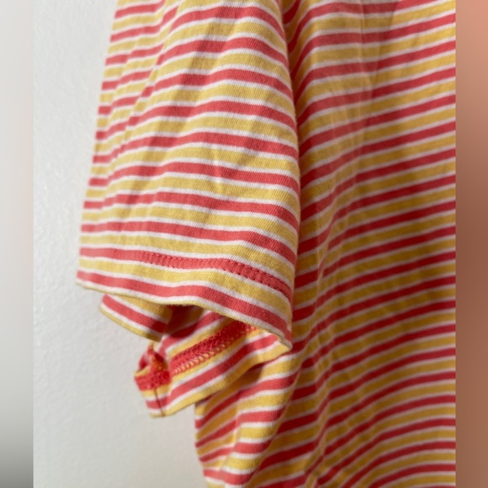 Lands End V-Neck‎ Pink and Yellow striped short sleeved t-shirt size 3X like new - Picture 3 of 4